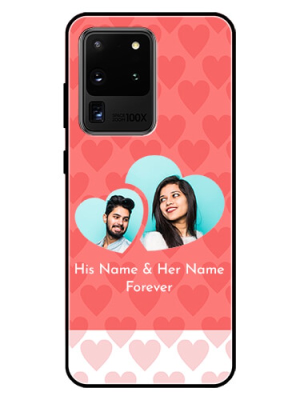 Custom Galaxy S20 Ultra Personalized Glass Phone Case  - Couple Pic Upload Design
