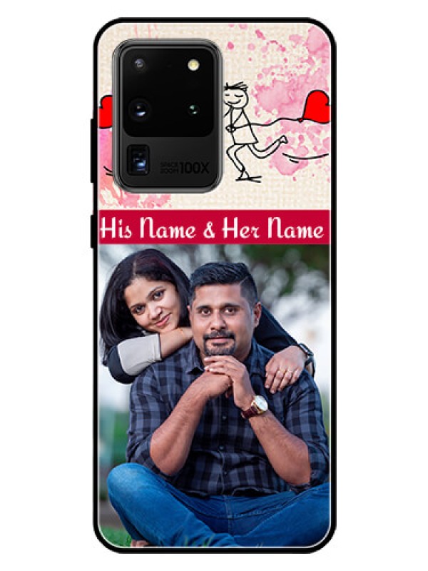 Custom Galaxy S20 Ultra Photo Printing on Glass Case  - You and Me Case Design
