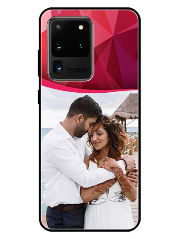 Custom Galaxy S20 Ultra Custom Glass Mobile Case  - Red Abstract Design