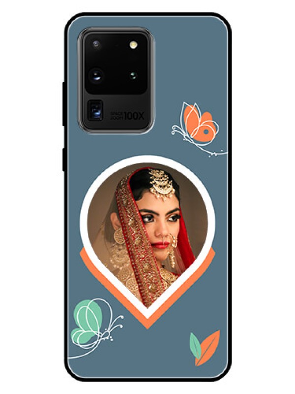 Custom Galaxy S20 Ultra Custom Glass Mobile Case - Droplet Butterflies Design