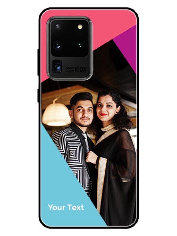 Custom Galaxy S20 Ultra Custom Glass Mobile Case - Stacked Triple colour Design