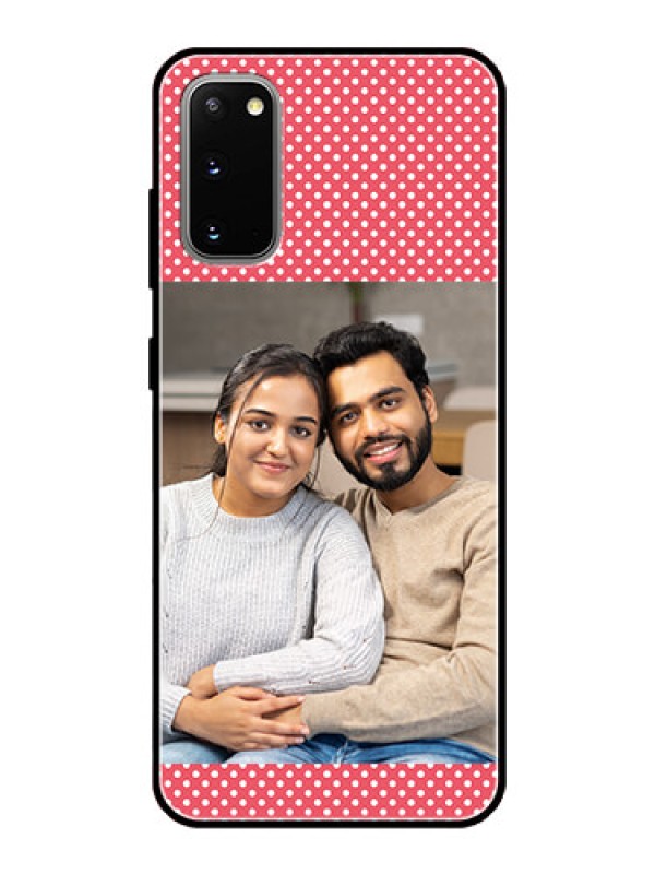 Custom Galaxy S20 Custom Glass Phone Case  - White Dotted Design
