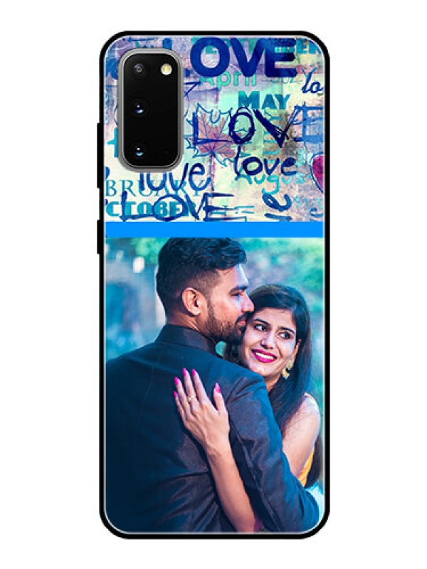Custom Galaxy S20 Custom Glass Mobile Case  - Colorful Love Design