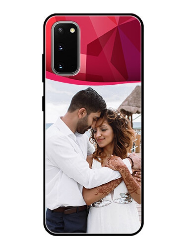 Custom Galaxy S20 Custom Glass Mobile Case  - Red Abstract Design