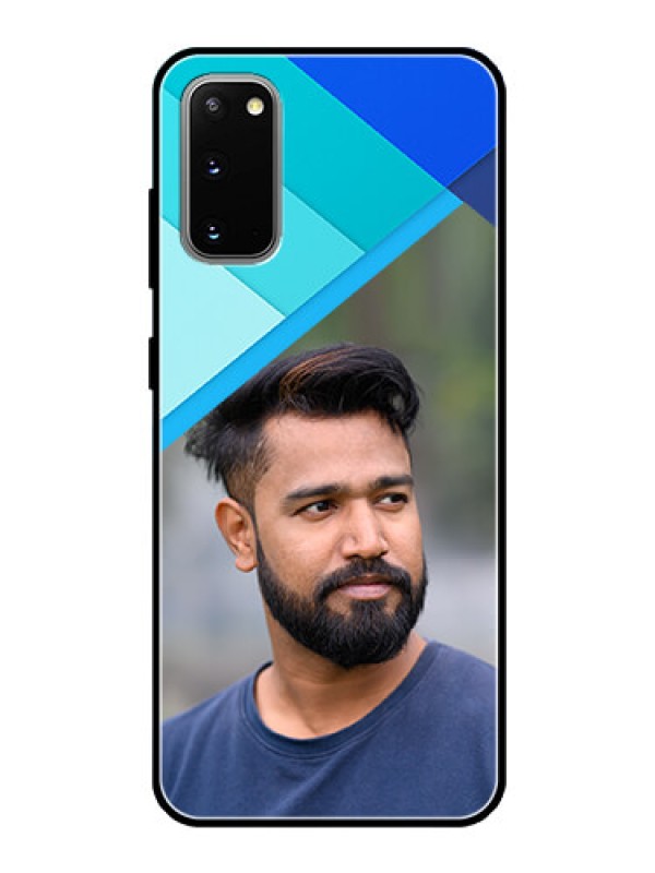 Custom Galaxy S20 Custom Glass Phone Case  - Blue Pattern Design