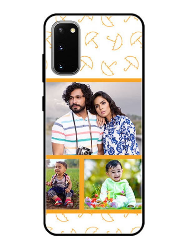 Custom Galaxy S20 Custom Glass Mobile Case  - Yellow Pattern Design