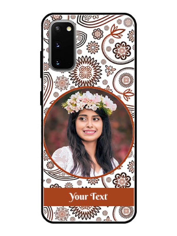Custom Galaxy S20 Custom Glass Mobile Case  - Abstract Floral Design 