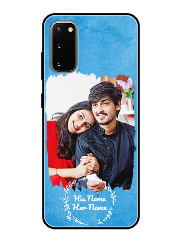 Custom Galaxy S20 Custom Glass Phone Case - Blue Color Vintage Design