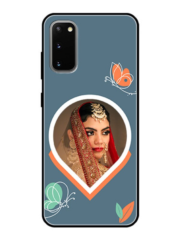 Custom Galaxy S20 Custom Glass Mobile Case - Droplet Butterflies Design