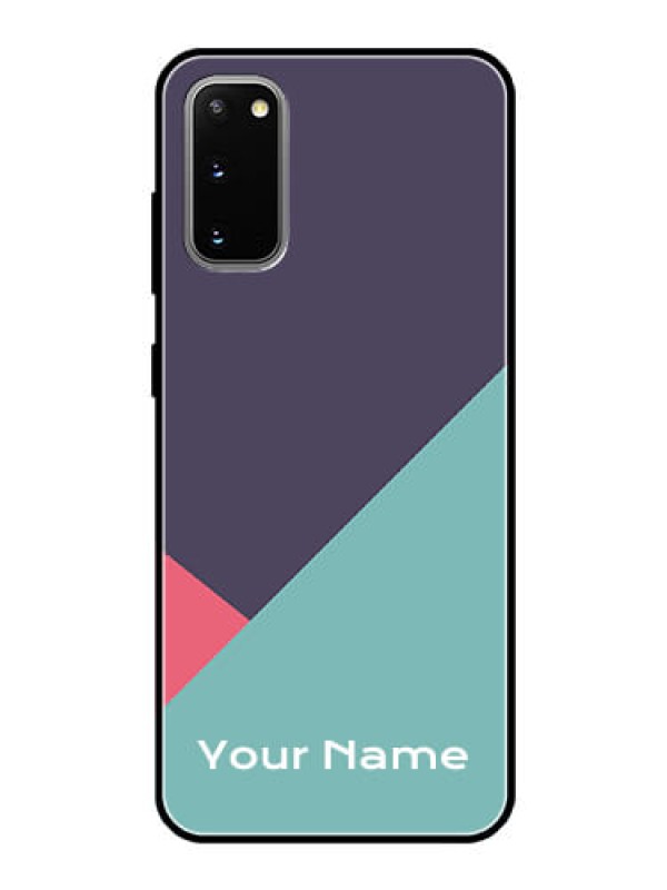 Custom Galaxy S20 Custom Glass Mobile Case - Tri Color abstract Design