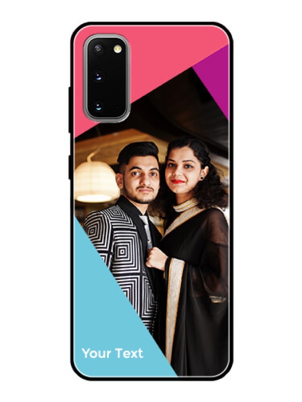Custom Galaxy S20 Custom Glass Mobile Case - Stacked Triple colour Design