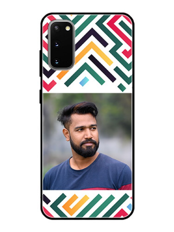 Custom Galaxy S20 Personalized Glass Phone Case - Colorful Maze Pattern Design