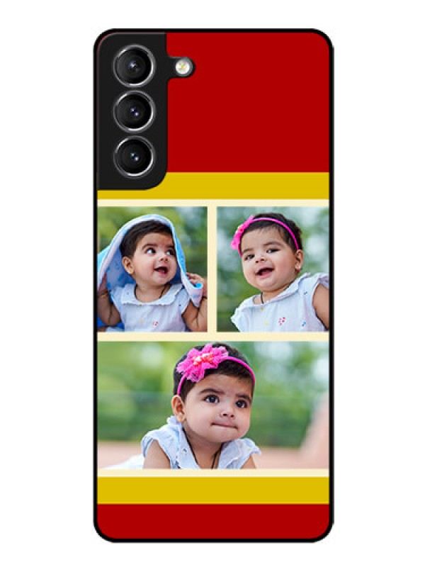 Custom Galaxy s21 Plus Custom Glass Mobile Case  - Multiple Pic Upload Design