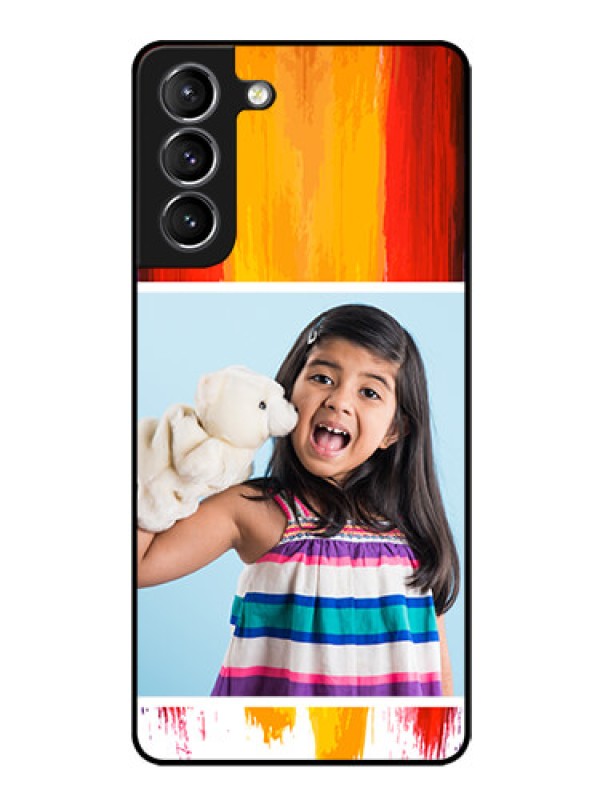 Custom Galaxy s21 Plus Personalized Glass Phone Case  - Multi Color Design