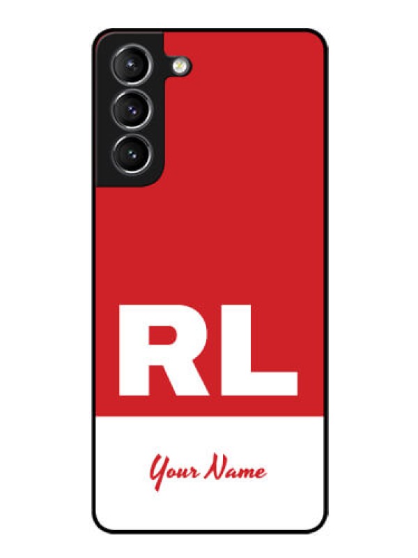 Custom Galaxy S21 Plus Personalized Glass Phone Case - dual tone custom text Design