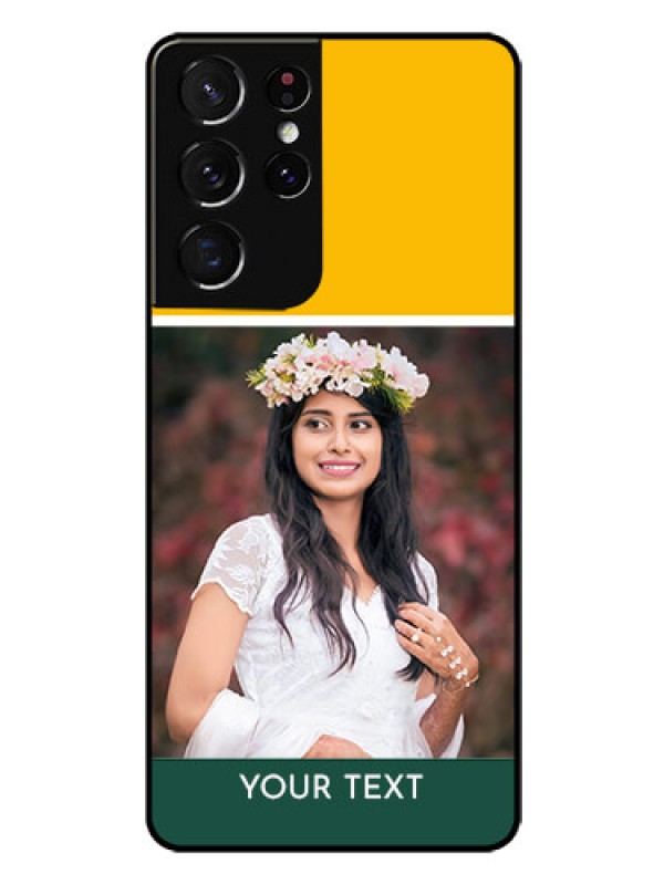 Custom Galaxy S21 Ultra Photo Printing on Glass Case  - Love You Design
