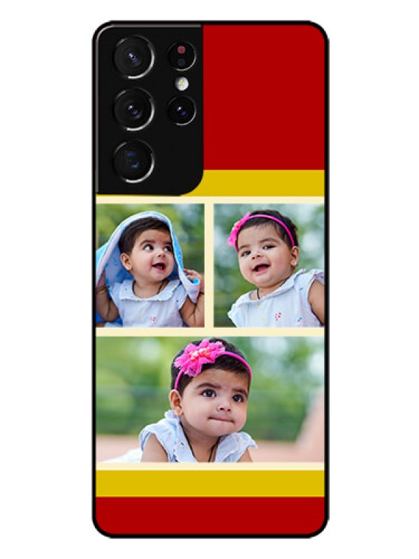 Custom Galaxy S21 Ultra Custom Glass Mobile Case  - Multiple Pic Upload Design