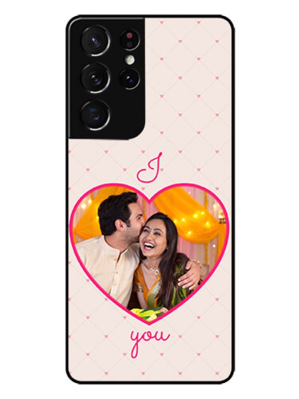 Custom Galaxy S21 Ultra Custom Glass Mobile Case  - Heart Shape Design