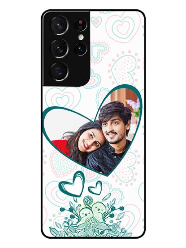 Custom Galaxy S21 Ultra Photo Printing on Glass Case  - Premium Couple Design