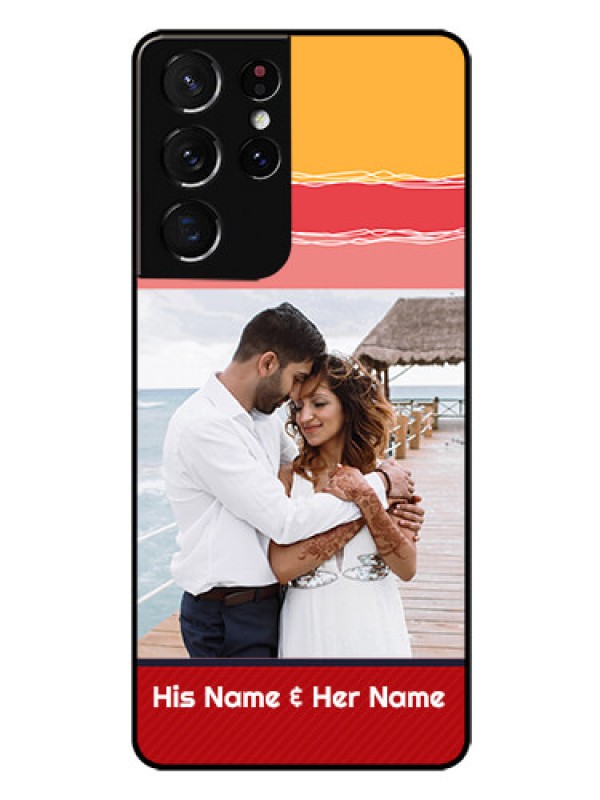 Custom Galaxy S21 Ultra Custom Glass Mobile Case  - Colorful Case Design