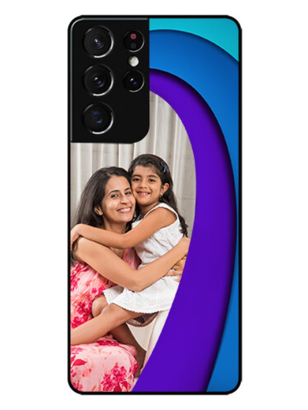 Custom Galaxy S21 Ultra Photo Printing on Glass Case  - Simple Pattern Design