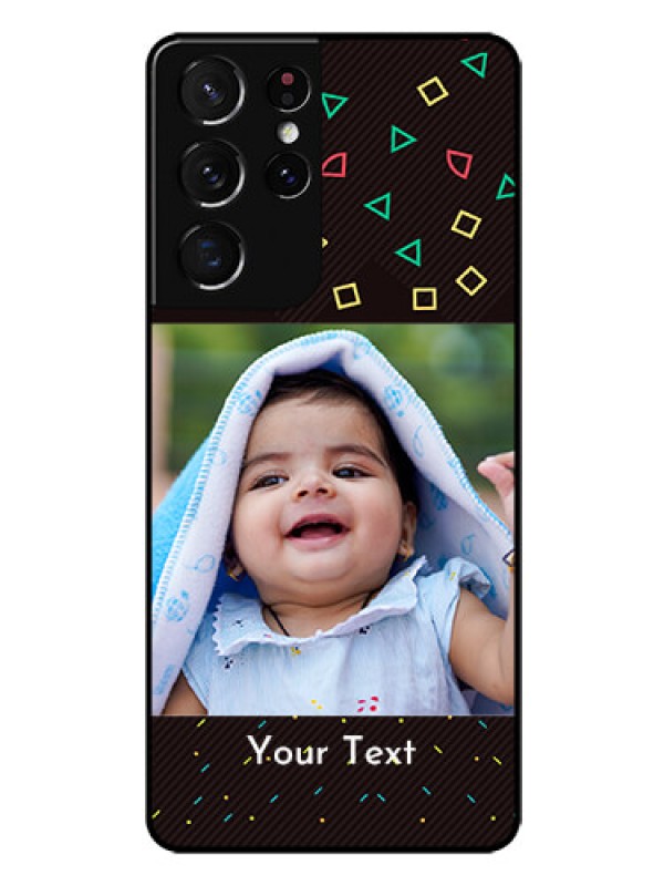 Custom Galaxy S21 Ultra Custom Glass Phone Case  - with confetti birthday design