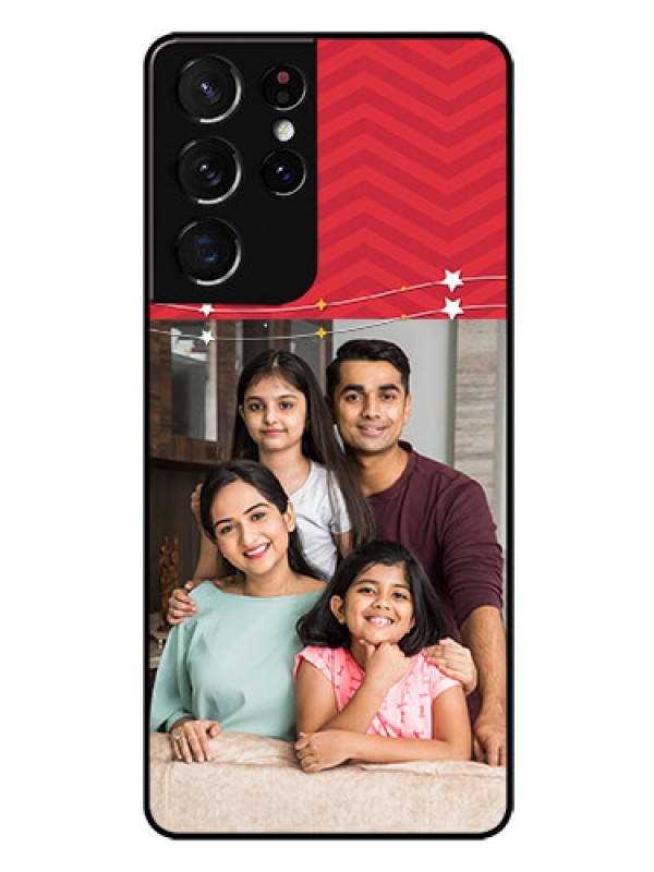 Custom Galaxy S21 Ultra Personalized Glass Phone Case  - Happy Family Design