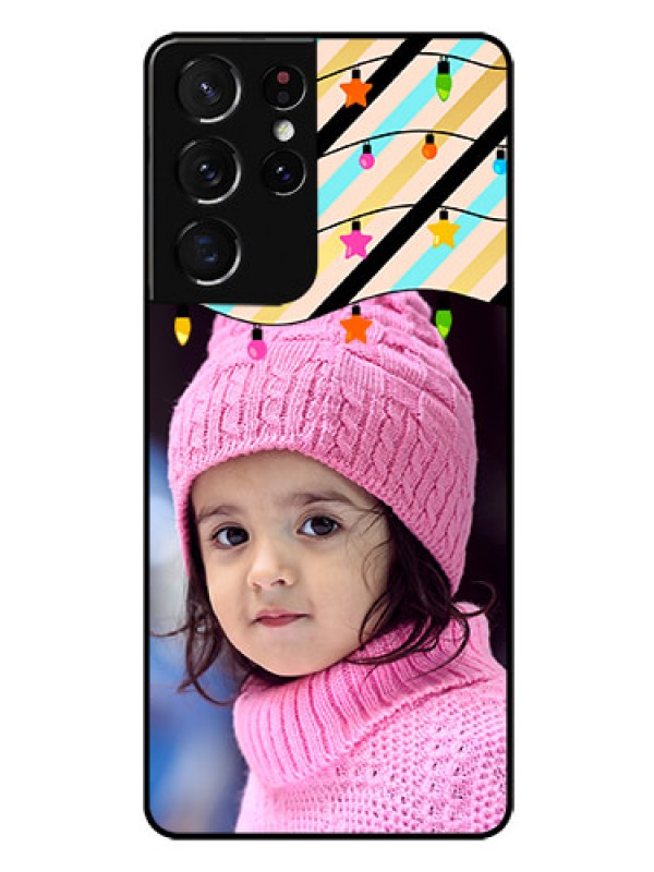 Custom Galaxy S21 Ultra Custom Glass Mobile Case  - Lights Hanging Design