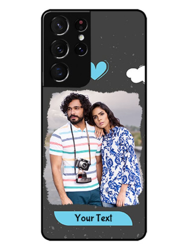 Custom Galaxy S21 Ultra Custom Glass Phone Case  - Splashes with love doodles Design