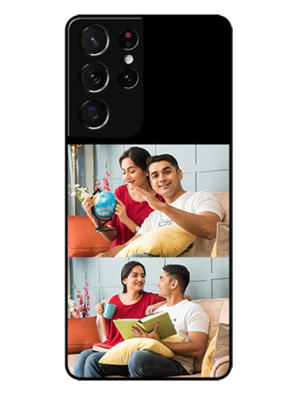 Custom Galaxy S21 Ultra 2 Images on Glass Phone Cover