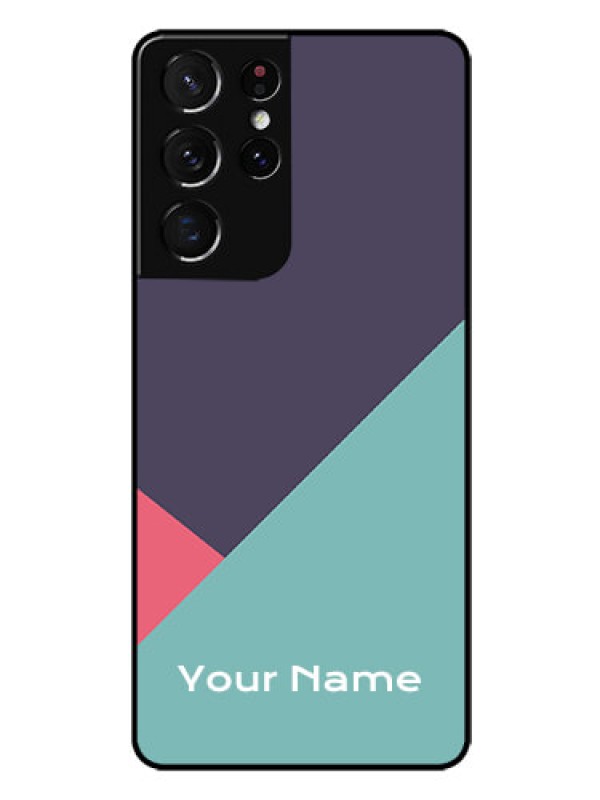 Custom Galaxy S21 Ultra Custom Glass Mobile Case - Tri Color abstract Design