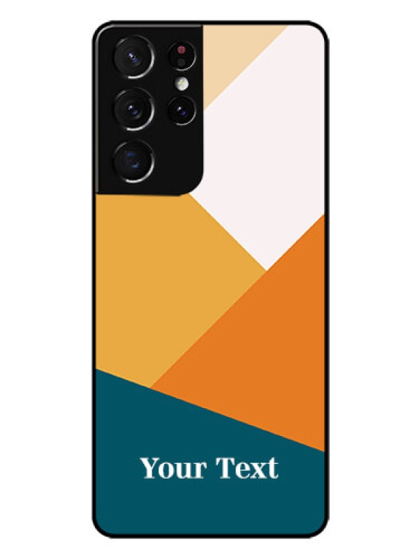 Custom Galaxy S21 Ultra Personalized Glass Phone Case - Stacked Multi-colour Design