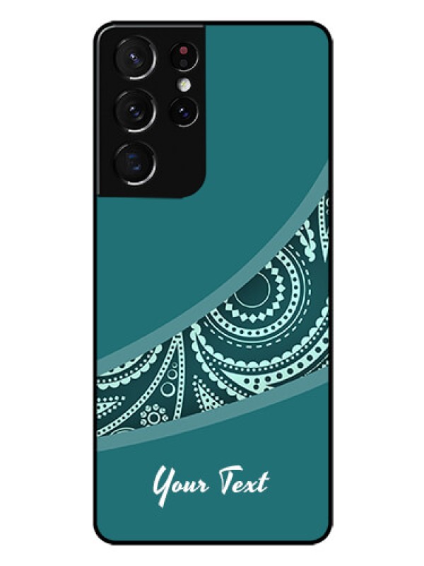 Custom Galaxy S21 Ultra Photo Printing on Glass Case - semi visible floral Design