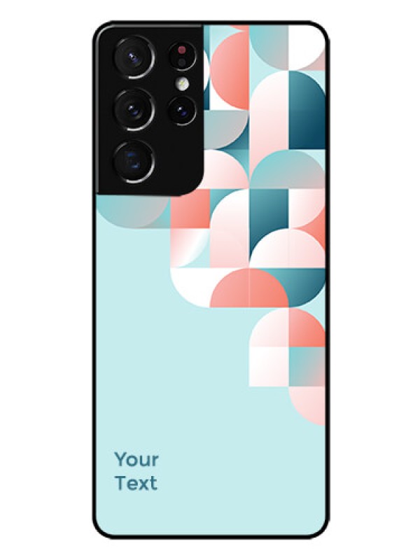 Custom Galaxy S21 Ultra Custom Glass Phone Case - Stylish Semi-circle Pattern Design