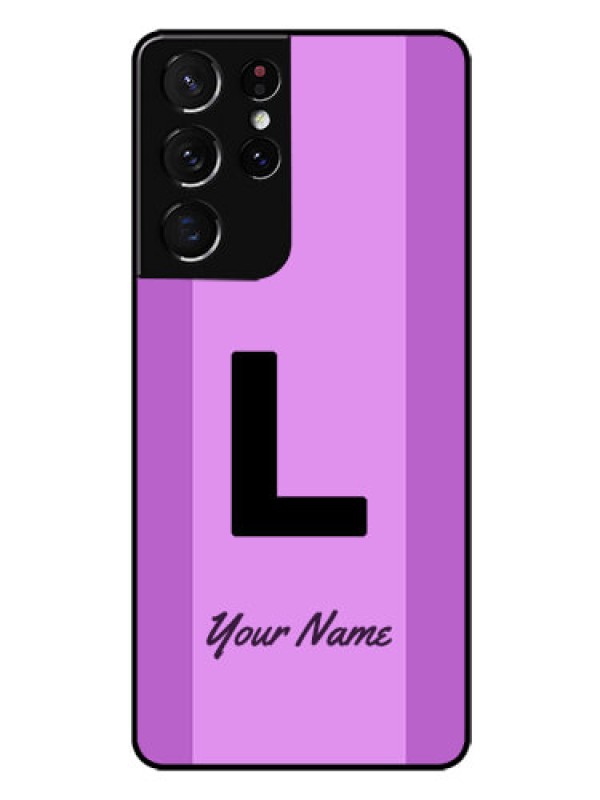Custom Galaxy S21 Ultra Custom Glass Phone Case - Tricolor custom text Design