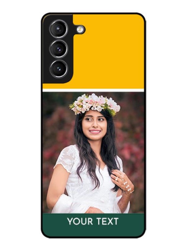 Custom Galaxy S21 Photo Printing on Glass Case  - Love You Design