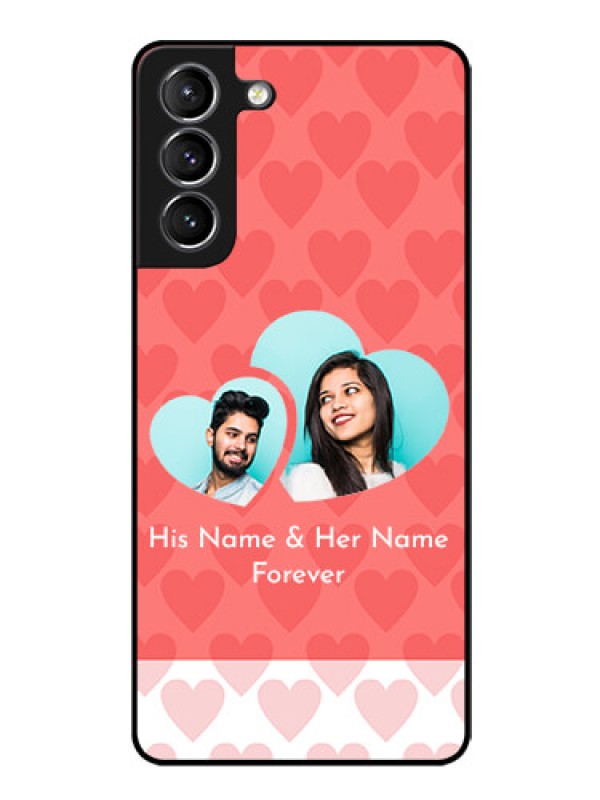 Custom Galaxy S21 Personalized Glass Phone Case  - Couple Pic Upload Design