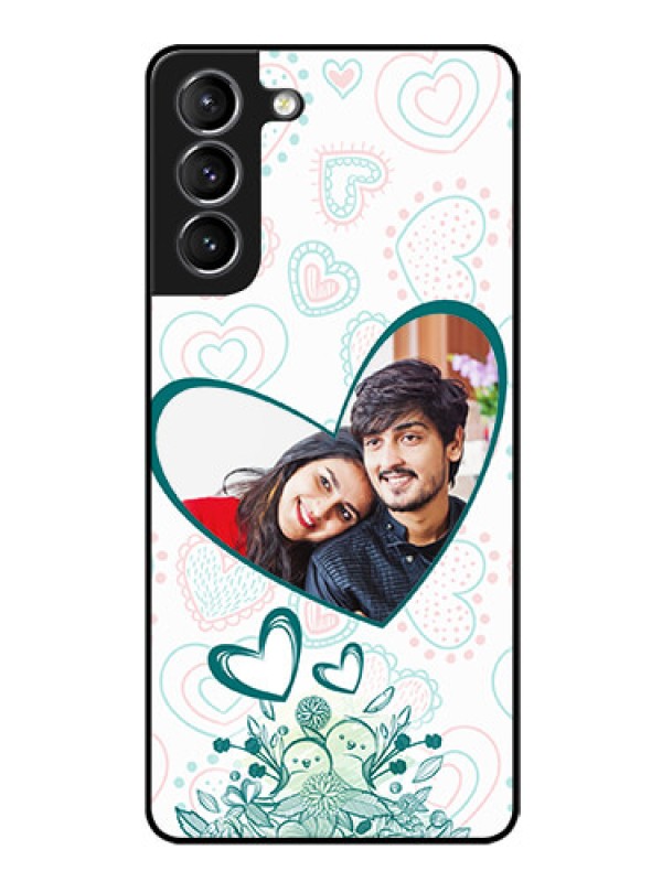 Custom Galaxy S21 Photo Printing on Glass Case  - Premium Couple Design