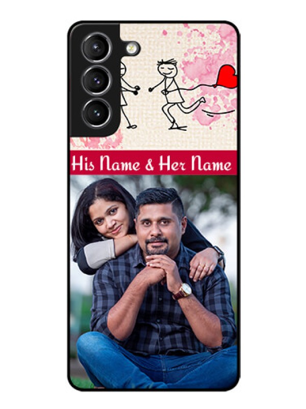 Custom Galaxy S21 Photo Printing on Glass Case  - You and Me Case Design