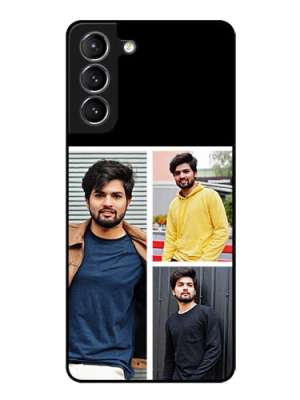 Custom Galaxy S21 Photo Printing on Glass Case  - Upload Multiple Picture Design
