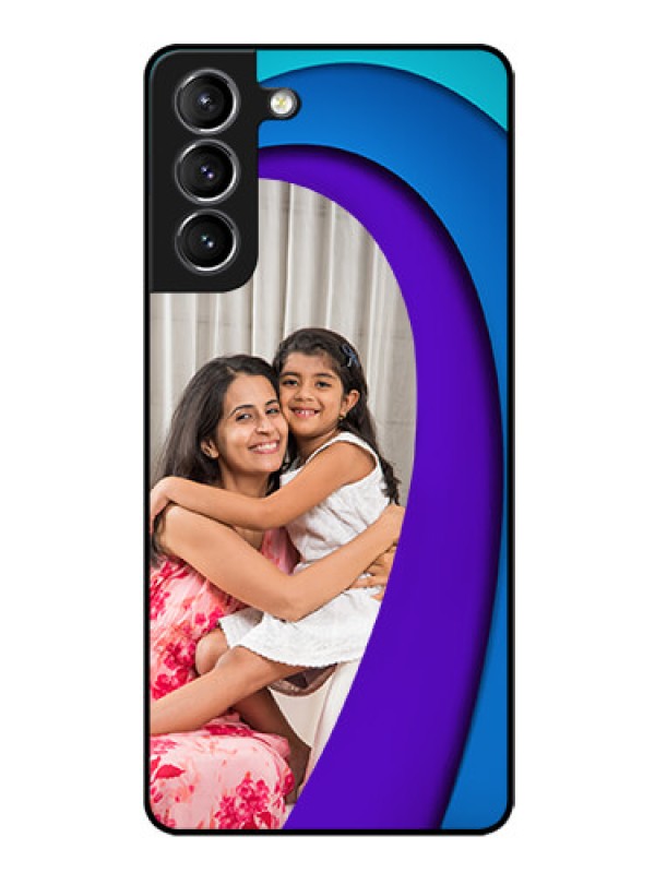 Custom Galaxy S21 Photo Printing on Glass Case  - Simple Pattern Design