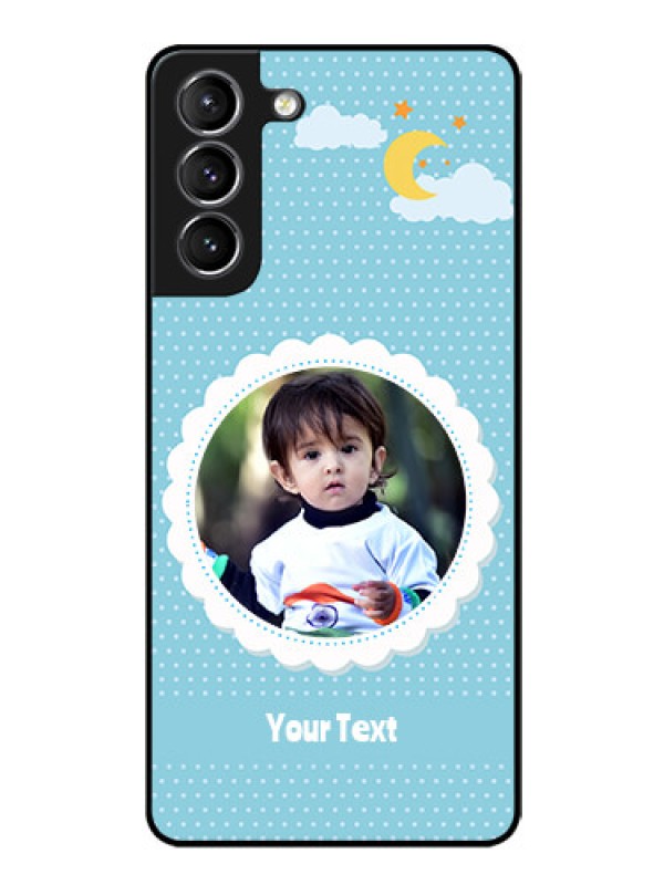Custom Galaxy S21 Personalised Glass Phone Case  - Violet Pattern Design