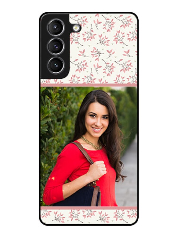 Custom Galaxy S21 Custom Glass Phone Case  - Premium Floral Design