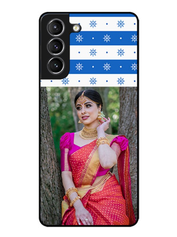 Custom Galaxy S21 Photo Printing on Glass Case  - Snow Pattern Design