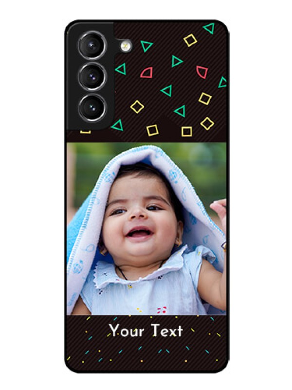 Custom Galaxy S21 Custom Glass Phone Case  - with confetti birthday design