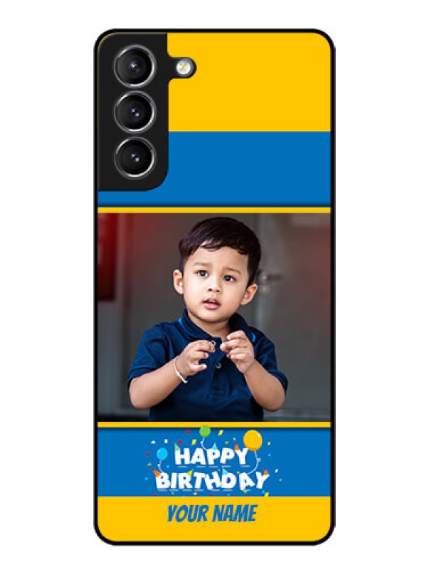 Custom Galaxy S21 Custom Glass Mobile Case  - Birthday Wishes Design