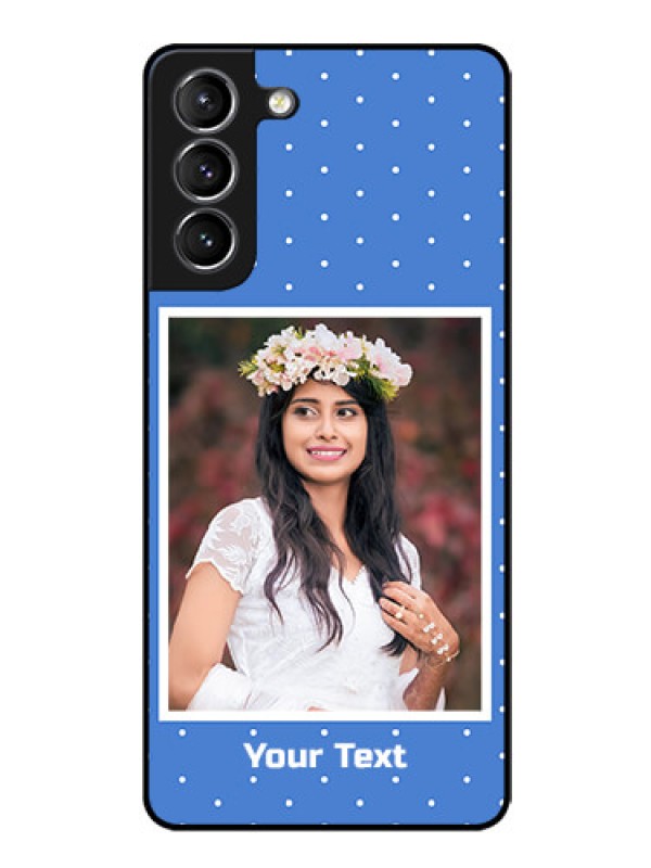 Custom Galaxy S21 Photo Printing on Glass Case  - Polka dots design