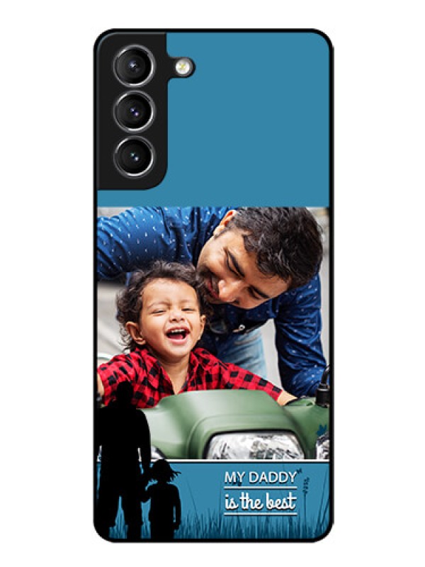 Custom Galaxy S21 Custom Glass Mobile Case  - Best dad design 