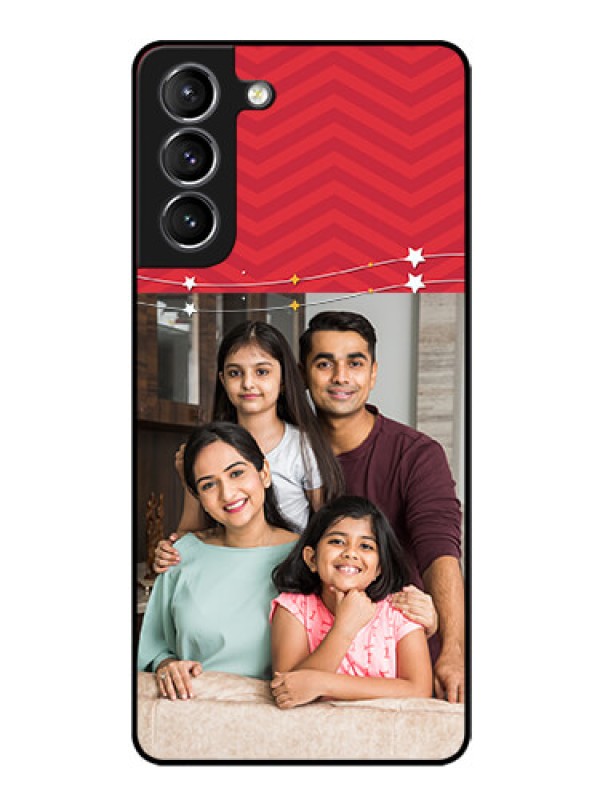 Custom Galaxy S21 Personalized Glass Phone Case  - Happy Family Design