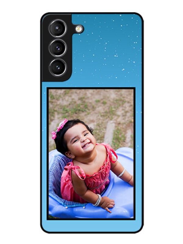 Custom Galaxy S21 Custom Glass Mobile Case  - Wave Pattern Colorful Design